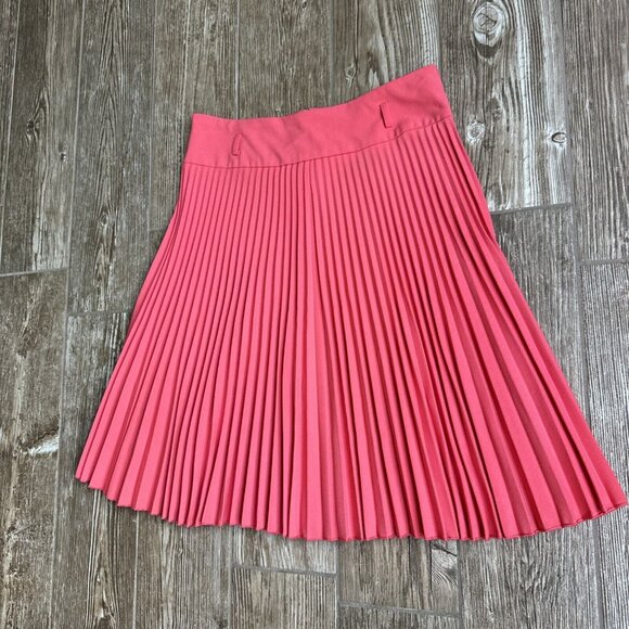 2/$18 Sale! Vtg Midi Skirt Size M Pink‎ Pleated Drop Waist Preppy Old Money - Picture 2 of 10